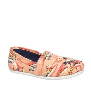 TOMS Women's Tropical Print Slip-On Shoes - Peach Size
8.5